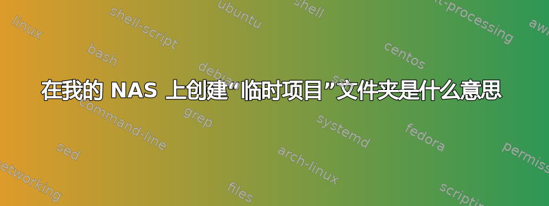 在我的 NAS 上创建“临时项目”文件夹是什么意思