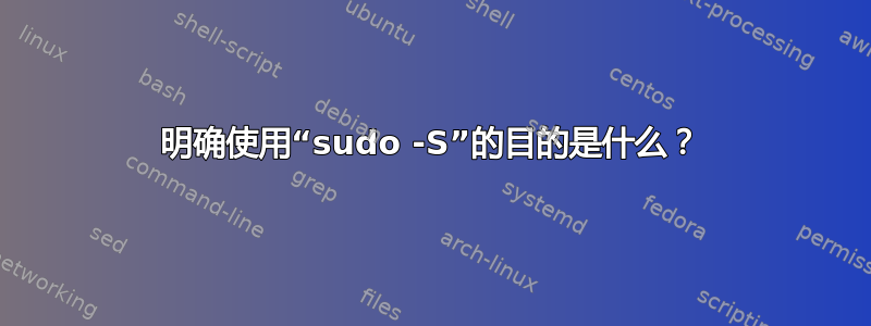 明确使用“sudo -S”的目的是什么？