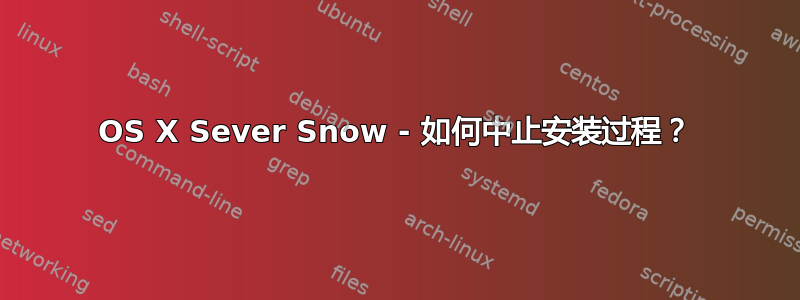 OS X Sever Snow - 如何中止安装过程？