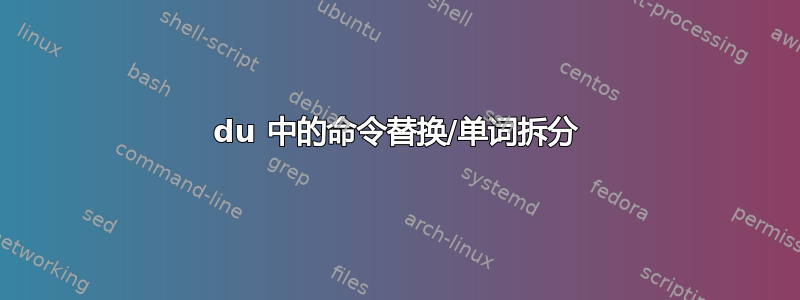 du 中的命令替换/单词拆分