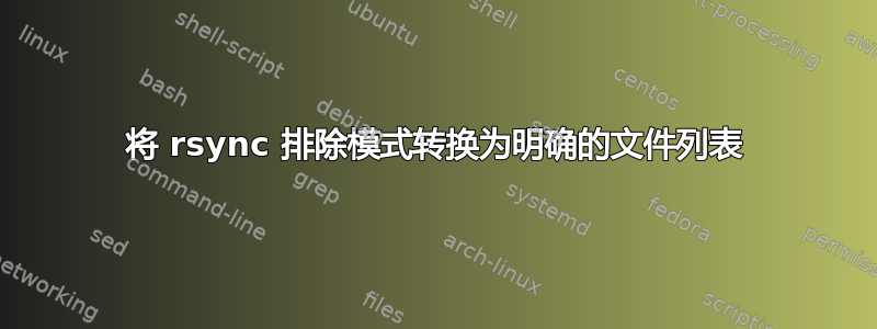 将 rsync 排除模式转换为明确的文件列表