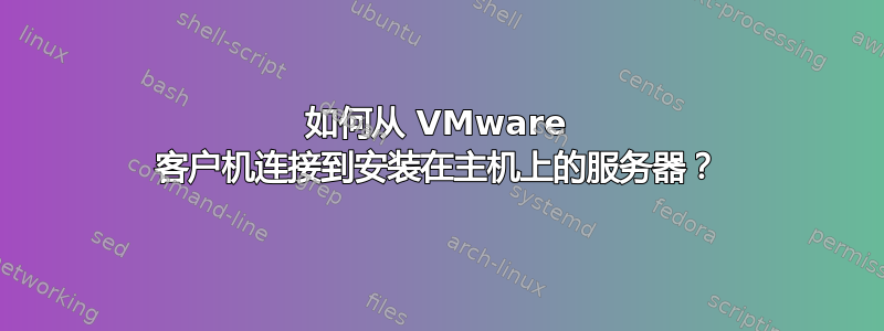 如何从 VMware 客户机连接到安装在主机上的服务器？