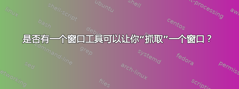 是否有一个窗口工具可以让你“抓取”一个窗口？