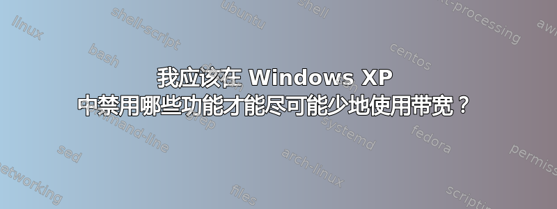 我应该在 Windows XP 中禁用哪些功能才能尽可能少地使用带宽？