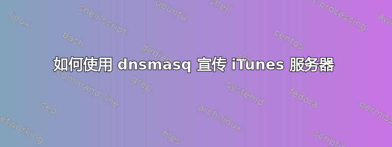 如何使用 dnsmasq 宣传 iTunes 服务器