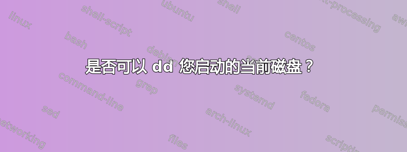 是否可以 dd 您启动的当前磁盘？