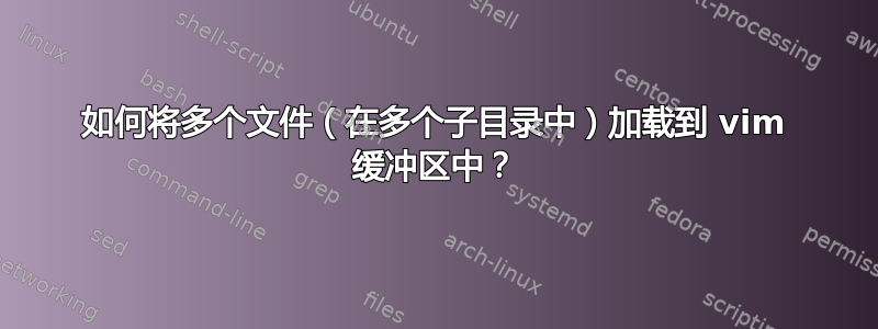 如何将多个文件（在多个子目录中）加载到 vim 缓冲区中？