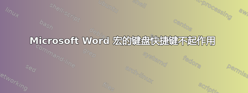 Microsoft Word 宏的键盘快捷键不起作用