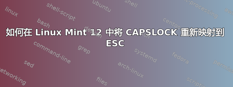 如何在 Linux Mint 12 中将 CAPSLOCK 重新映射到 ESC