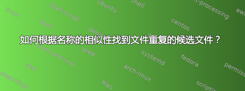 如何根据名称的相似性找到文件重复的候选文件？