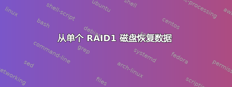 从单个 RAID1 磁盘恢复数据