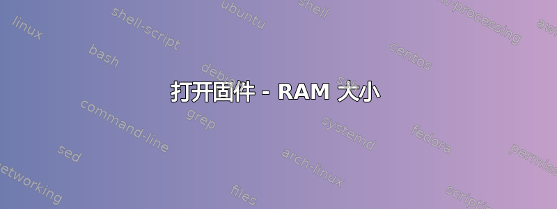 打开固件 - RAM 大小