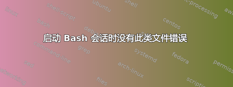 启动 Bash 会话时没有此类文件错误