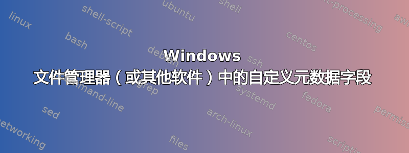 Windows 文件管理器（或其他软件）中的自定义元数据字段