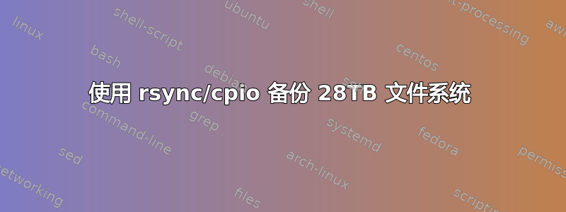 使用 rsync/cpio 备份 28TB 文件系统