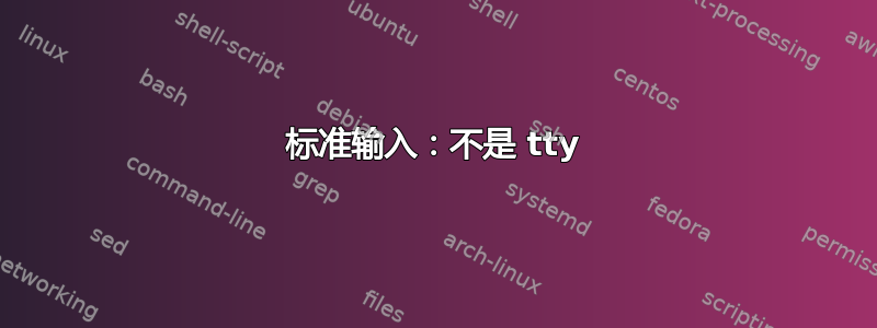 标准输入：不是 tty