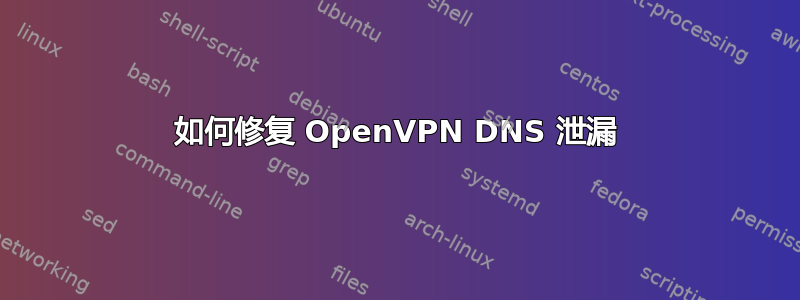 如何修复 OpenVPN DNS 泄漏