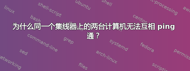 为什么同一个集线器上的两台计算机无法互相 ping 通？