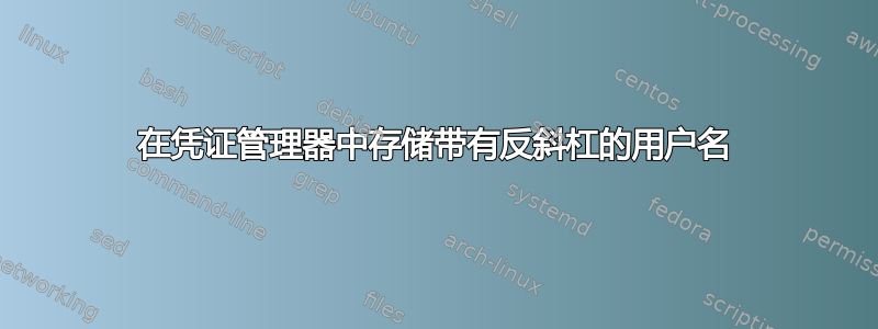 在凭证管理器中存储带有反斜杠的用户名