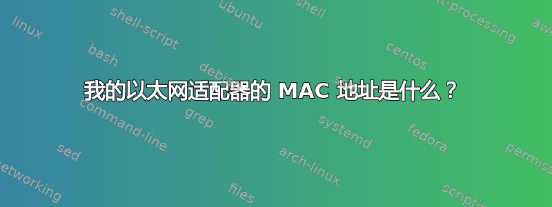 我的以太网适配器的 MAC 地址是什么？