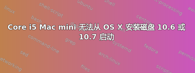 Core i5 Mac mini 无法从 OS X 安装磁盘 10.6 或 10.7 启动