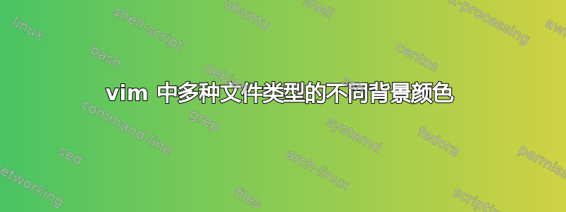 vim 中多种文件类型的不同背景颜色