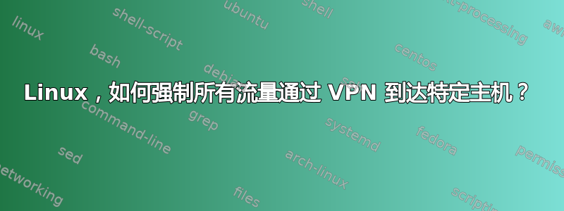 Linux，如何强制所有流量通过 VPN 到达特定主机？