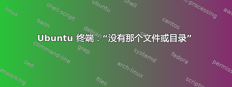 Ubuntu 终端：“没有那个文件或目录”