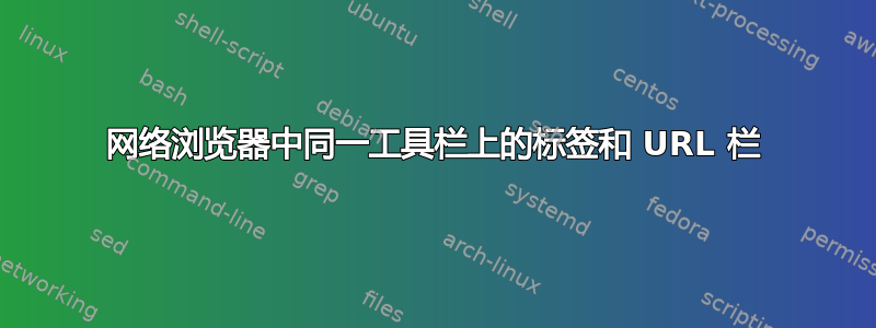 网络浏览器中同一工具栏上的标签和 URL 栏