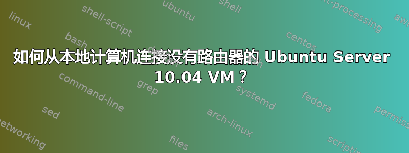 如何从本地计算机连接没有路由器的 Ubuntu Server 10.04 VM？