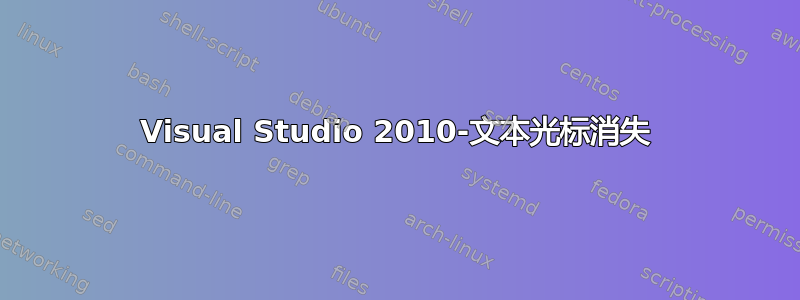 Visual Studio 2010-文本光标消失