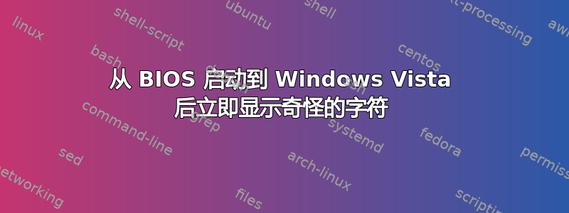 从 BIOS 启动到 Windows Vista 后立即显示奇怪的字符