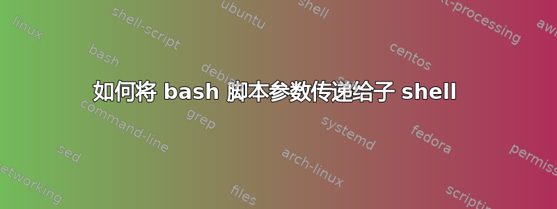 如何将 bash 脚本参数传递给子 shell