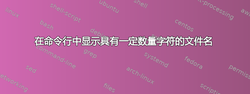 在命令行中显示具有一定数量字符的文件名