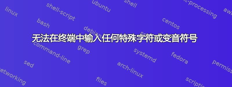 无法在终端中输入任何特殊字符或变音符号