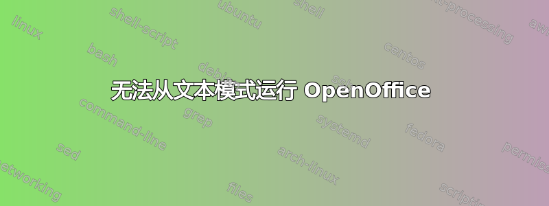 无法从文本模式运行 OpenOffice