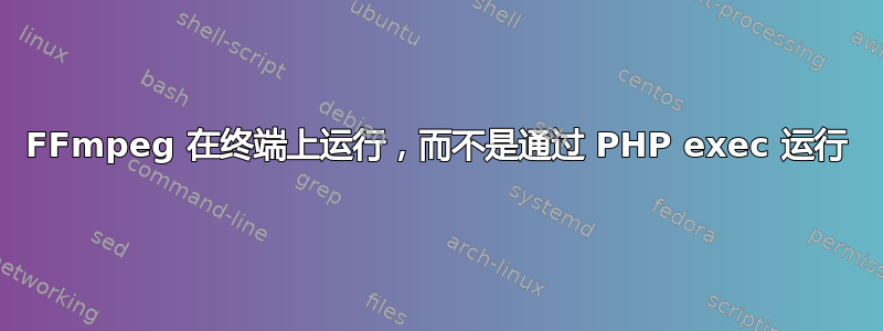 FFmpeg 在终端上运行，而不是通过 PHP exec 运行