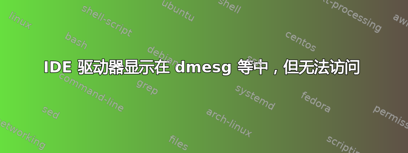 IDE 驱动器显示在 dmesg 等中，但无法访问