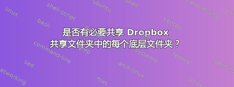 是否有必要共享 Dropbox 共享文件夹中的每个底层文件夹？