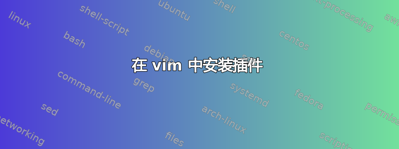 在 vim 中安装插件