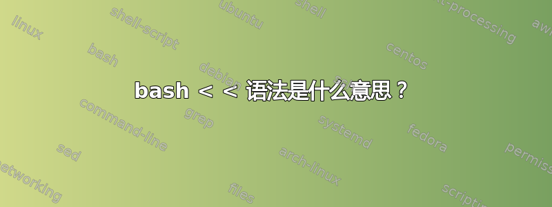 bash < < 语法是什么意思？