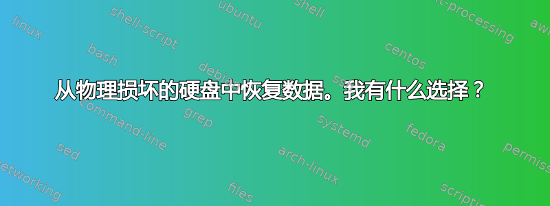 从物理损坏的硬盘中恢复数据。我有什么选择？