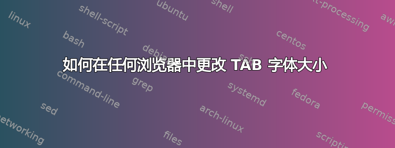 如何在任何浏览器中更改 TAB 字体大小