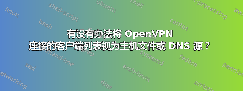 有没有办法将 OpenVPN 连接的客户端列表视为主机文件或 DNS 源？