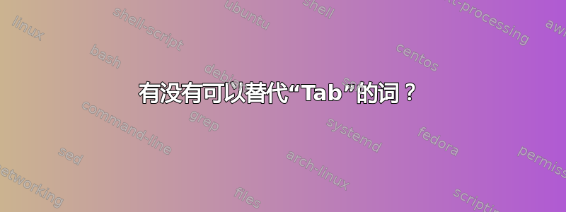 有没有可以替代“Tab”的词？