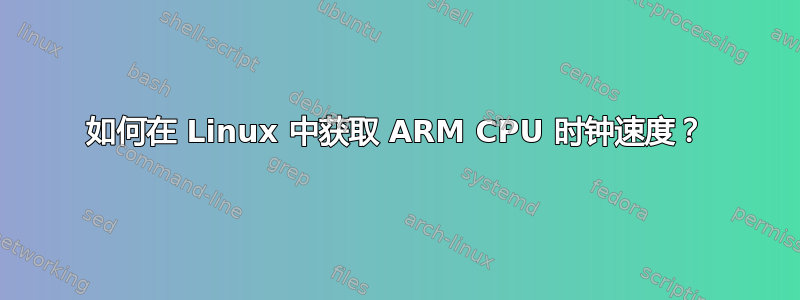 如何在 Linux 中获取 ARM CPU 时钟速度？