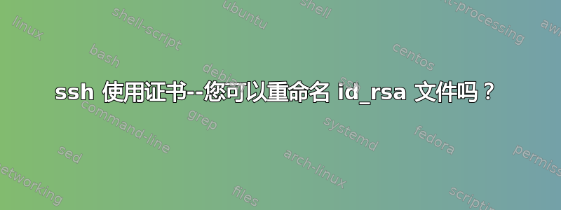 ssh 使用证书--您可以重命名 id_rsa 文件吗？