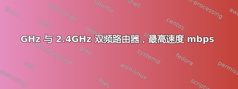 5GHz 与 2.4GHz 双频路由器，最高速度 mbps