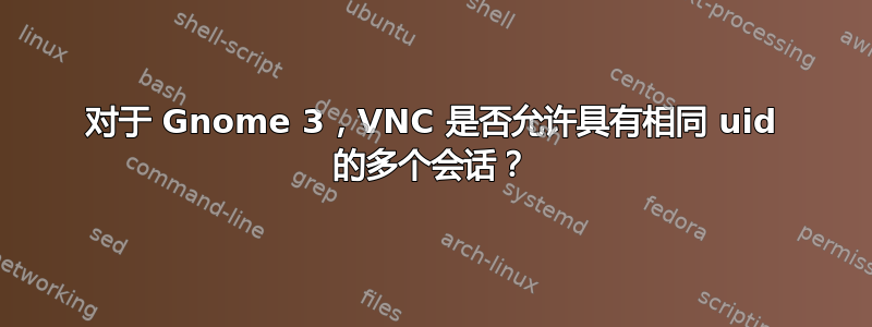 对于 Gnome 3，VNC 是否允许具有相同 uid 的多个会话？