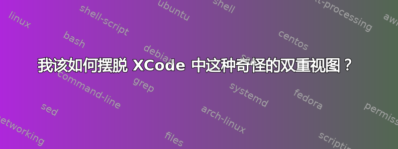 我该如何摆脱 XCode 中这种奇怪的双重视图？